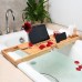 Shelf Bamboo Bathtub Stand Multifunctional Storage Rack Mobile Phone Holder Toilet Retractable Bathroom