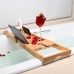 Shelf Bamboo Bathtub Stand Multifunctional Storage Rack Mobile Phone Holder Toilet Retractable Bathroom