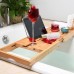 Shelf Bamboo Bathtub Stand Multifunctional Storage Rack Mobile Phone Holder Toilet Retractable Bathroom