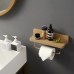 Solid wood brass paper towel holder toilet punch-free bathroom toilet creative kitchen roll paper holder toilet paper holder wooden Beech paper towel holder single roll