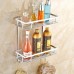 2 Tier Bathroom Shelf Wall Mounted No Drilling Shower Storage Basket Heavy Duty Aluminum Shower Organizer