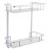 2 Tier Bathroom Shelf Wall Mounted No Drilling Shower Storage Basket Heavy Duty Aluminum Shower Organizer