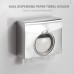 Paper Towel Dispenser Dual Dispensing Paper Towel Holder Dispenser Wall Mounted Drilling Waterproof Bathroom Toilet Tissue Dispenser Stainless Steel Kitchen Paper Towel Dispenser with Visible Window