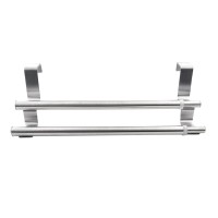 Expandable Double Towel Hanger Over Cabinet Cupboard Doors Stainless Steel Bath Towel Bar Towel Clothes Hanger Towel Rack Holder for Bathroom Kitchen Towel Storage Shelf