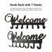 Hook Rack with 7 Hooks Welcome Shaped Wall-Mounted Hook Rack Nail-free Drilling Storage Hook Rustproof Kitchen Towel Hooks Hanger