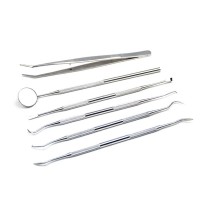 6pcs Stainless Steel Dental Tools Kit Teeth Tartar Scraper Mouth Mirror Oral Pick Tool Teeth Scaler for Individual & Professional   Use