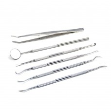 6pcs Stainless Steel Dental Tools Kit Teeth Tartar Scraper Mouth Mirror Oral Pick Tool Teeth Scaler for Individual & Professional   Use