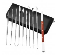 Stainless Steel Wax Carvers Set Double Ended Wax Carver with Storage Case 10pcs Dental Waxing Tool Kit
