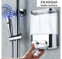 Double Wall Mount Soap Shampoo Shower Glue Dispenser Liquid Foam Lotion Bottle