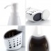 400mL Bathroom Soap Dispenser with Sponge Holder Kitchen Sink Countertop Liquid Hand Soap Dispenser Pump Bottle Caddy with Storage Compartments